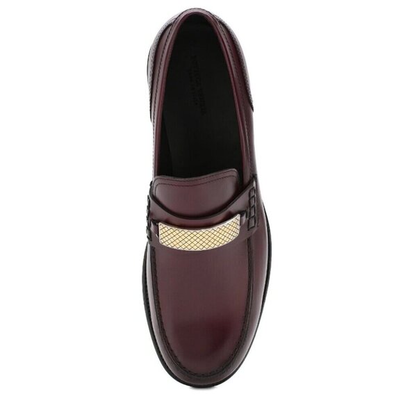 Bottega Veneta Varenne Leather Loafers with Buckle 41 8 Mens Barolo Wine New - Picture 12 of 13